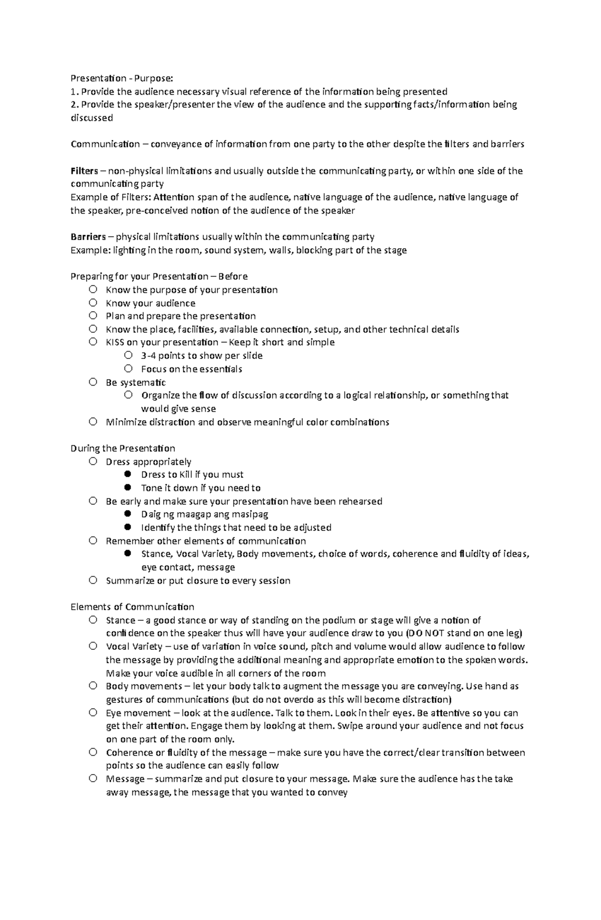 Computer-8-handouts - Lecture notes 5 - Presentation - Purpose: Provide ...