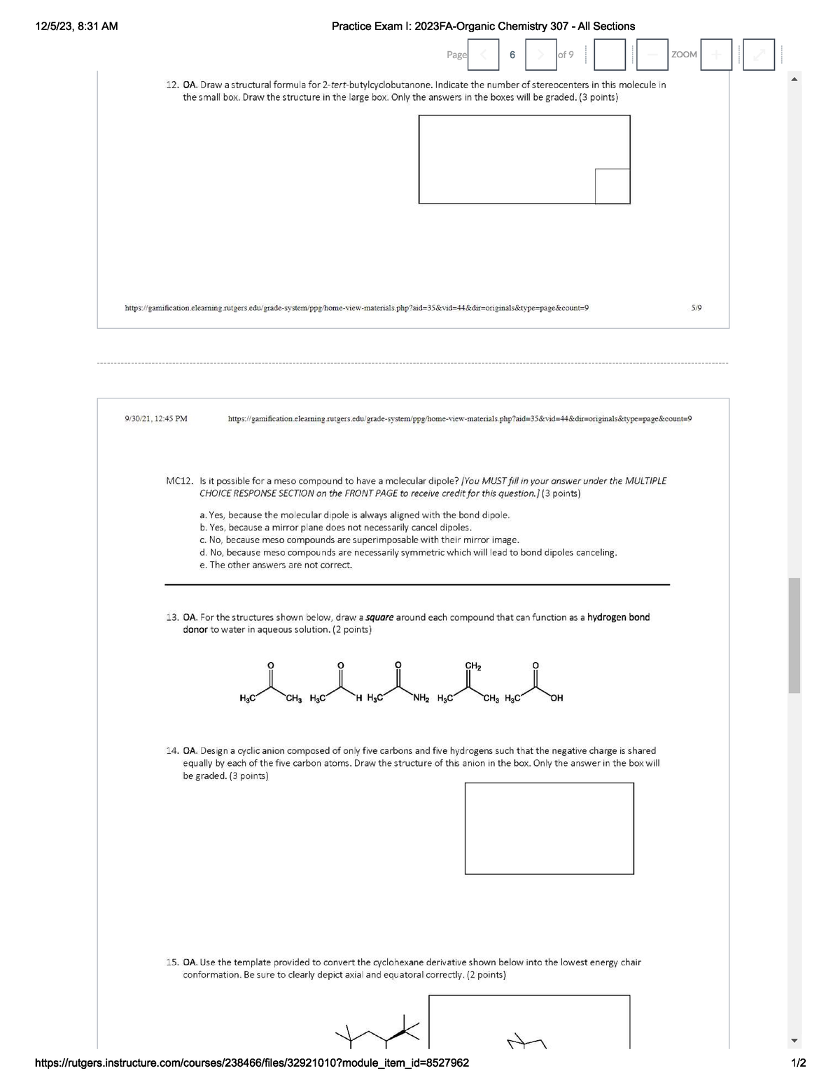 Orgo practice exam one - 160:336 - Studocu