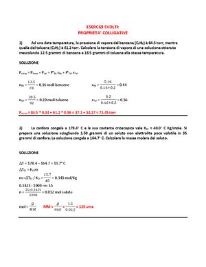 Esercizi Sulle Soluzioni - ESERCIZI SVOLTI: SOLUZIONI Calcolare La ...