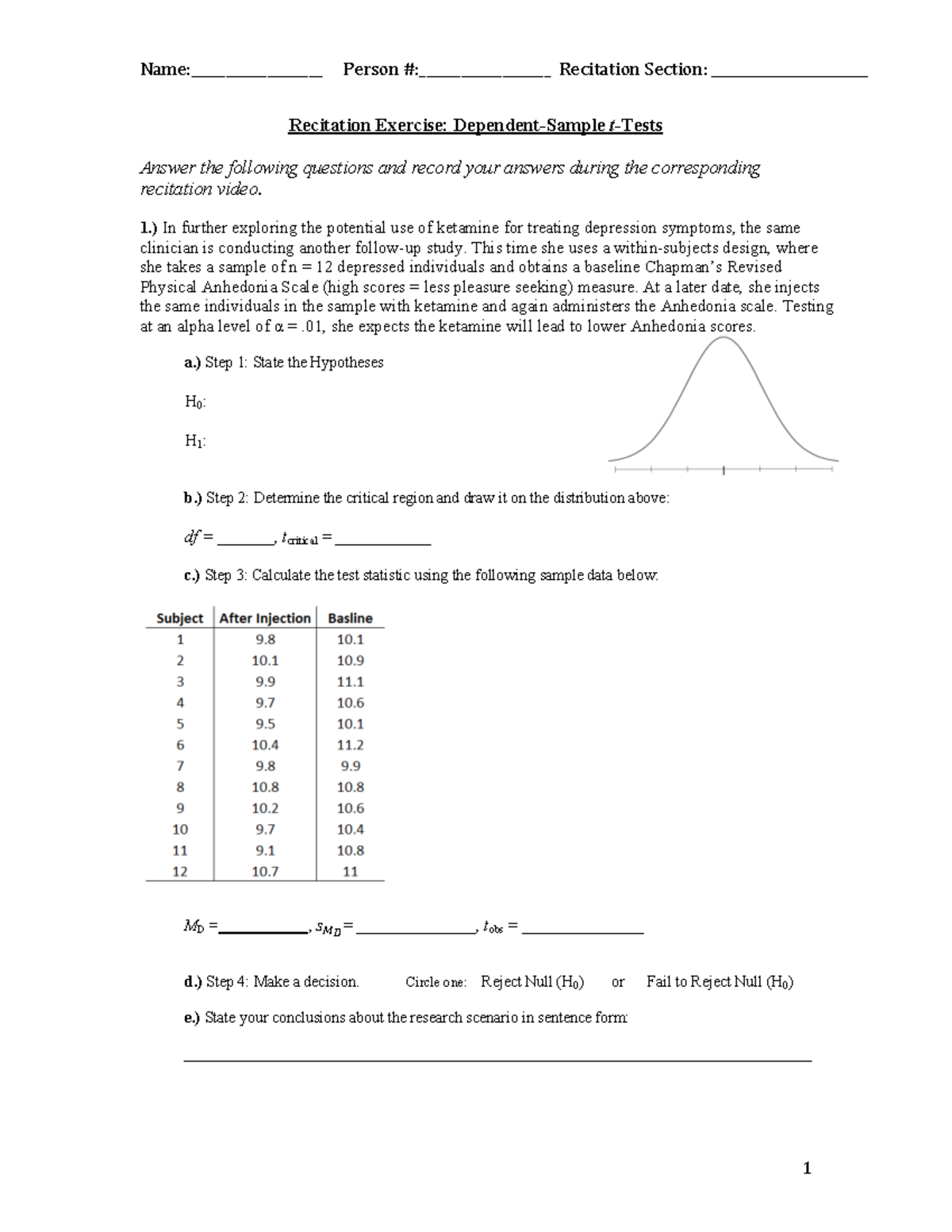 Rec 9 depend t-tests Ch11 - Name:___________________ Person ...