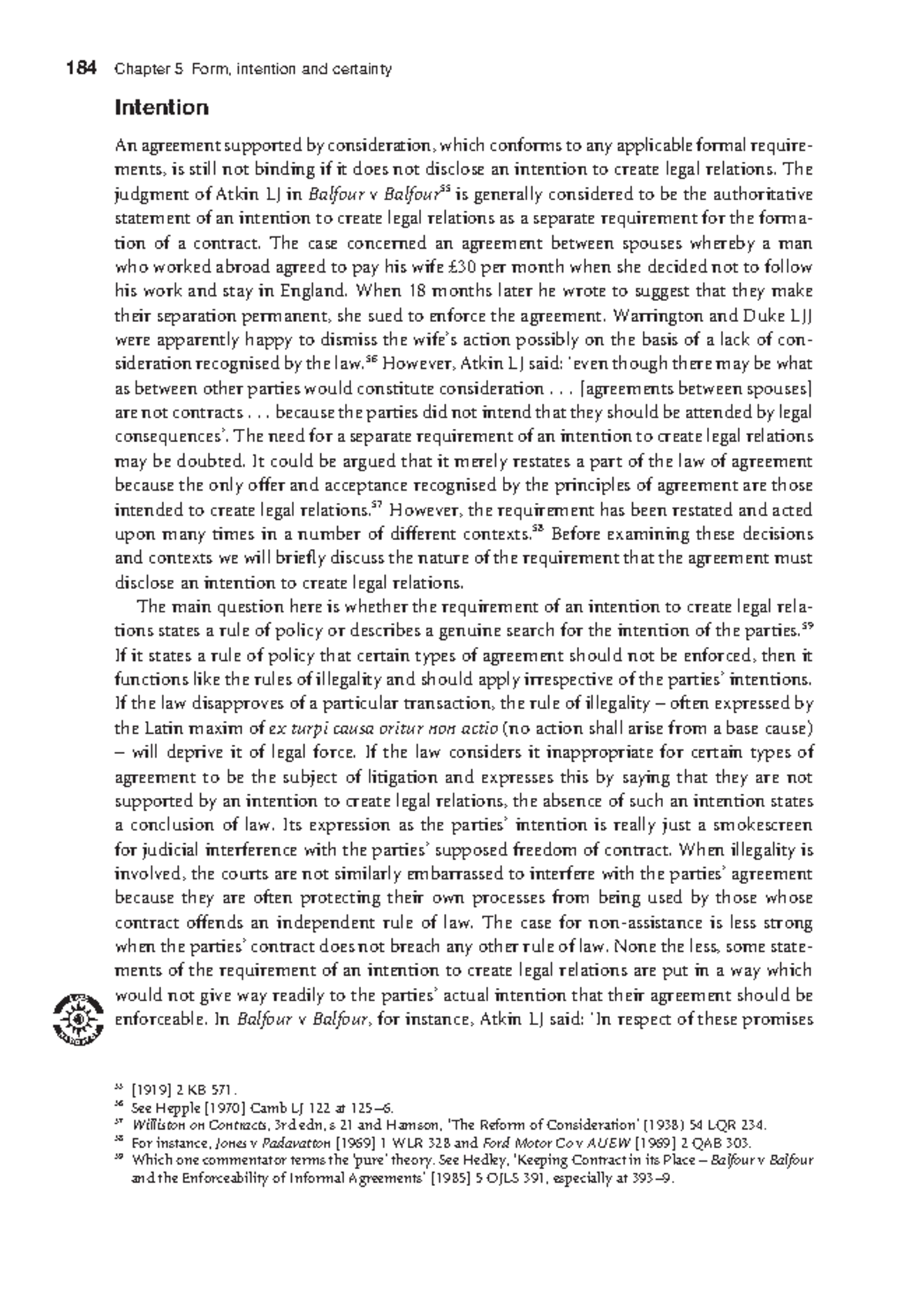 Zlib - n/a - 184 Chapter 5 Form, intention and certainty Intention An ...