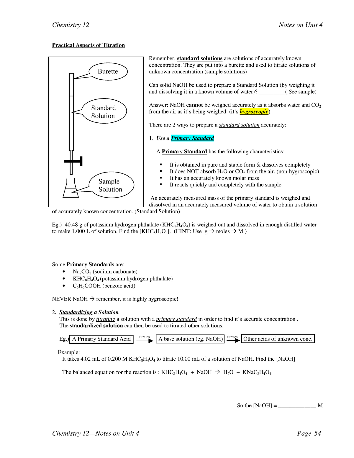 chemistry form 4 titration experiment