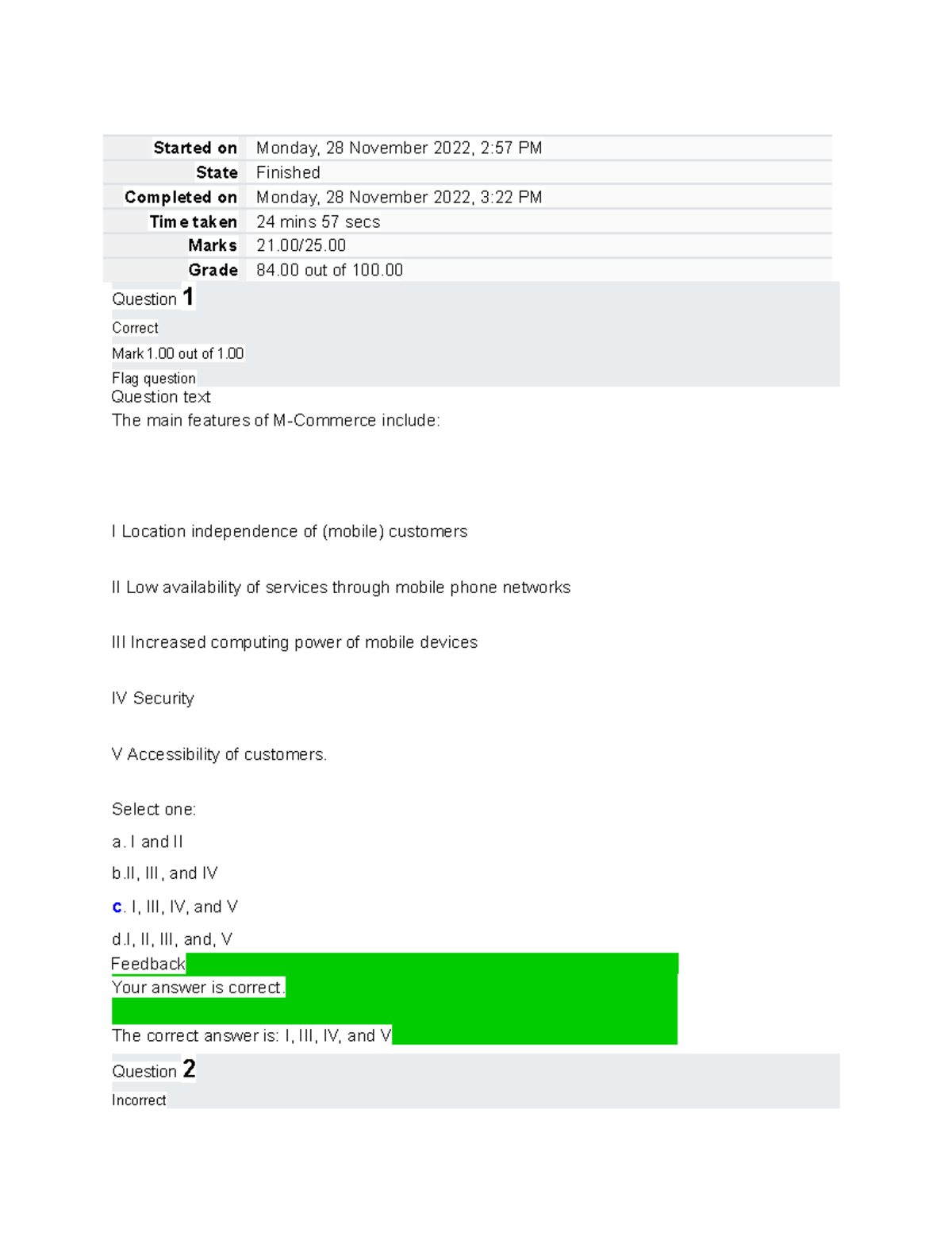 Graded Quiz Unit 3 Bus 2202 - Started On Monday, 28 November 2022, 2:57 ...