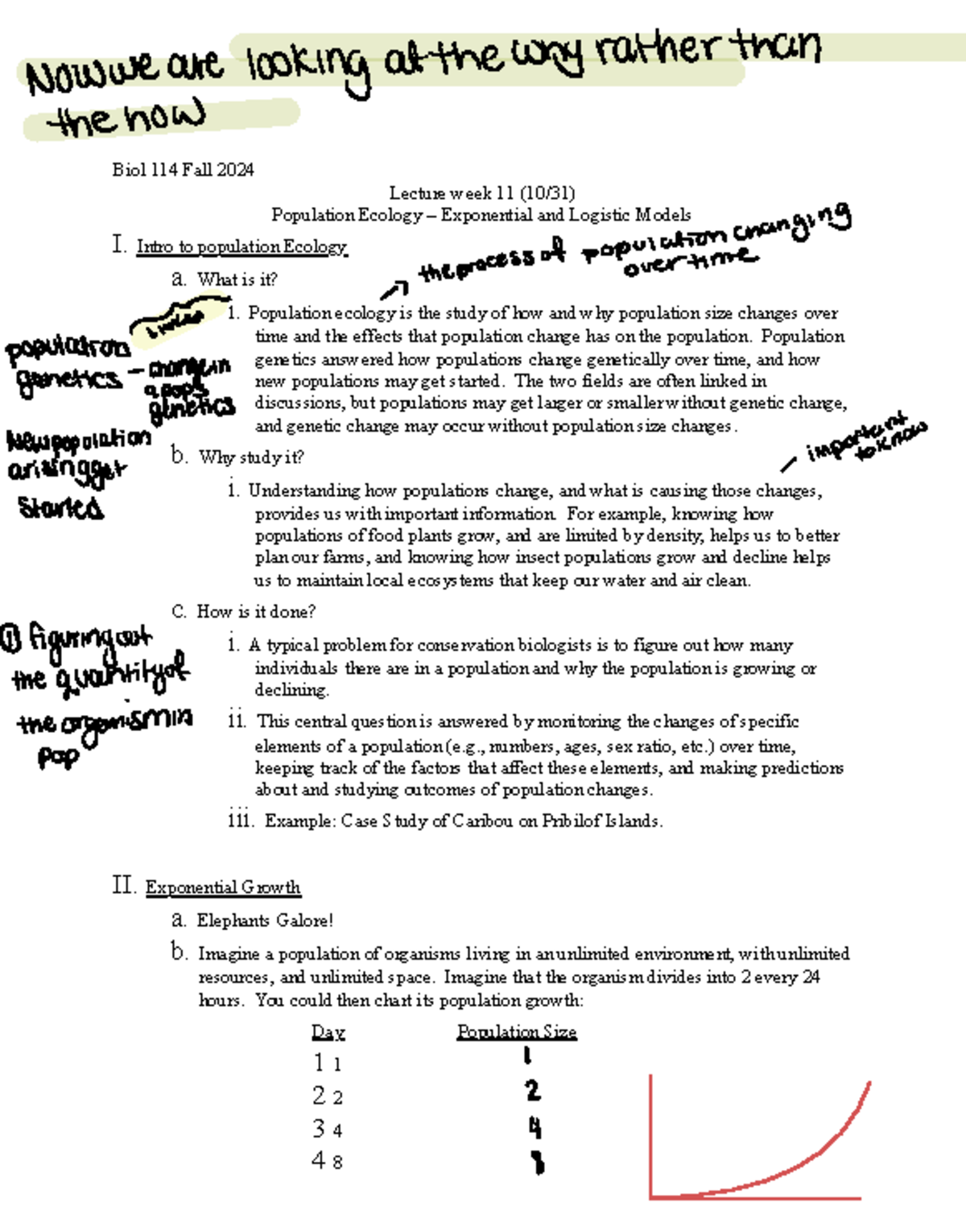 Bio 114 Oct 31 - lecture notes - Biol 114 Fall 2024 Lecture week 11 (10 ...