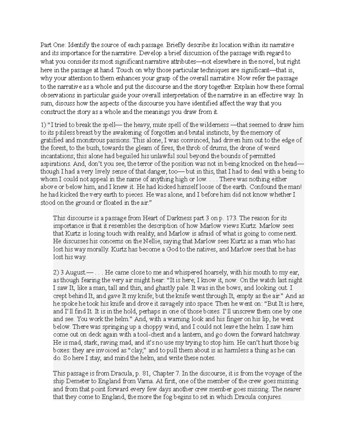 TTU ENGL 3311 Final Exam Part One Identify the source of each