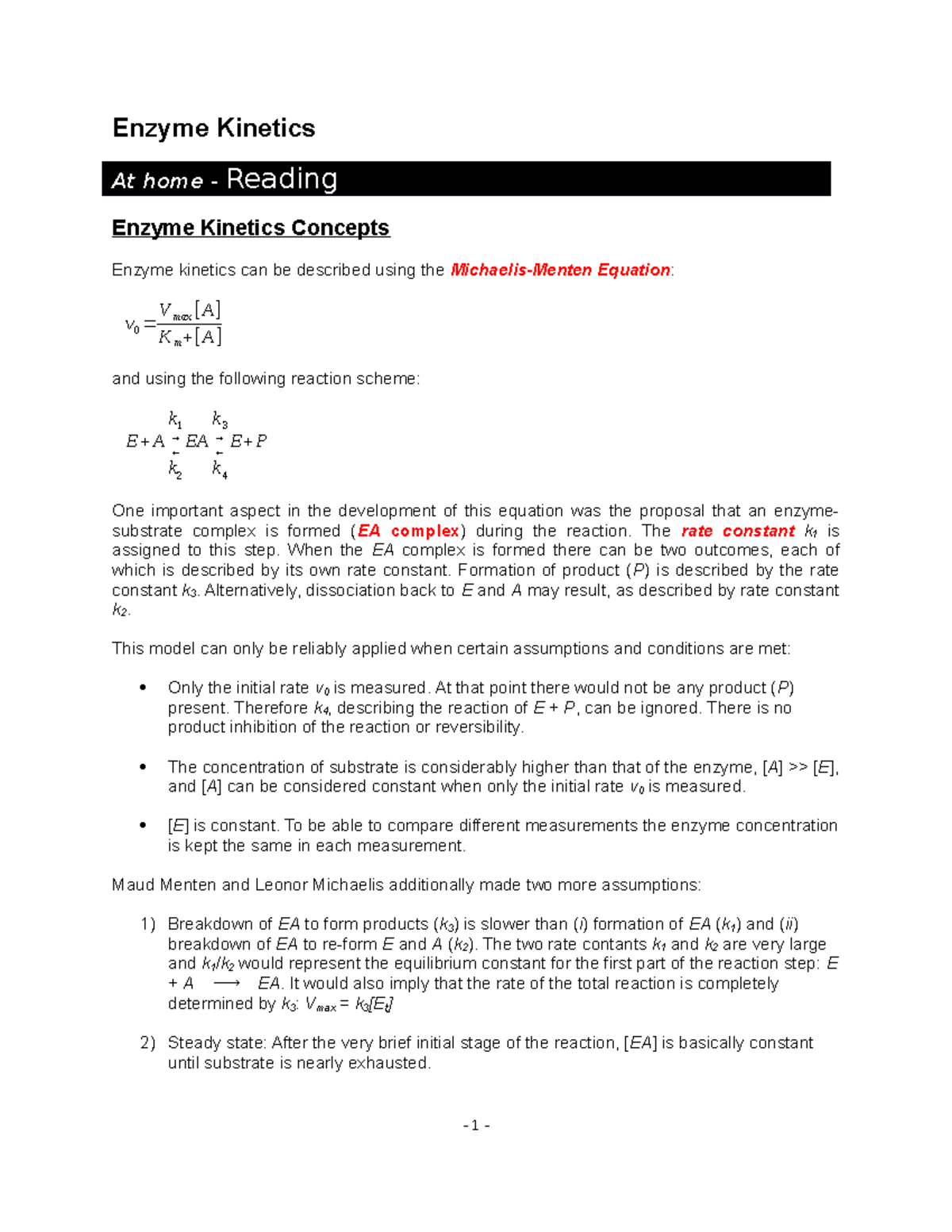05 Enzyme Worksheet Enzyme At home