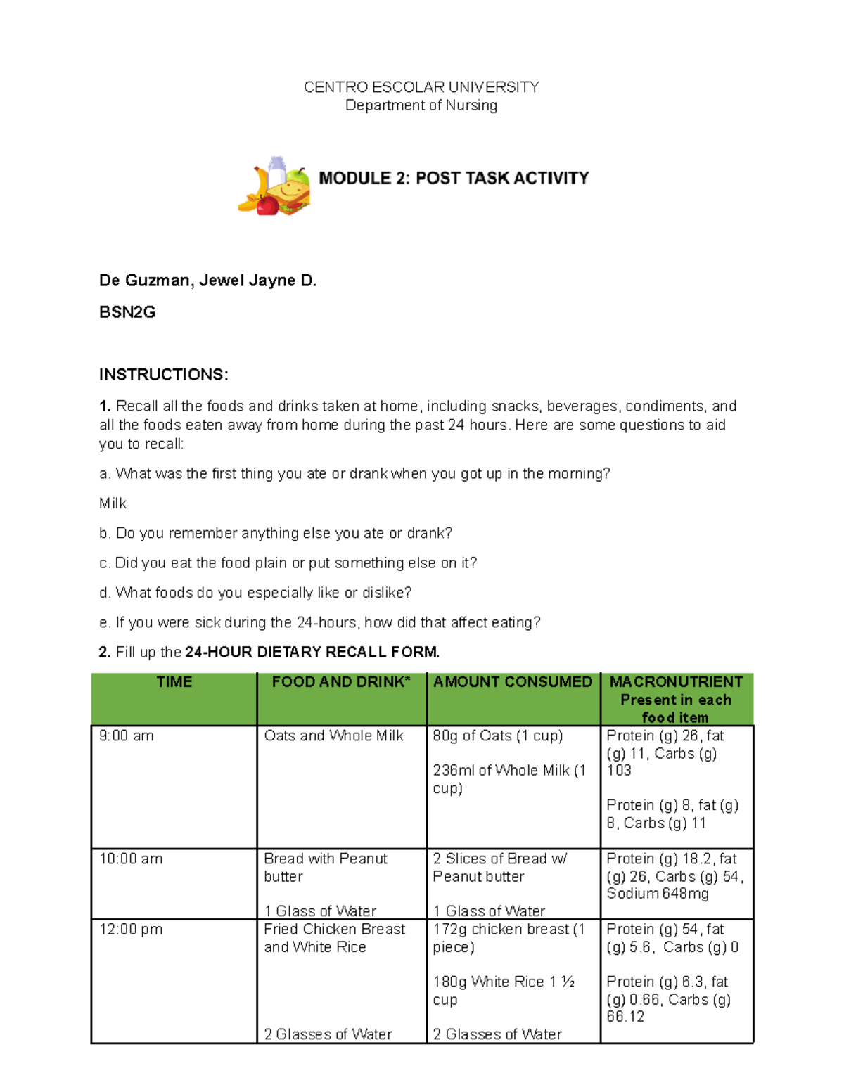 (M2 POST TASK Assignment) - CENTRO ESCOLAR UNIVERSITY Department of ...