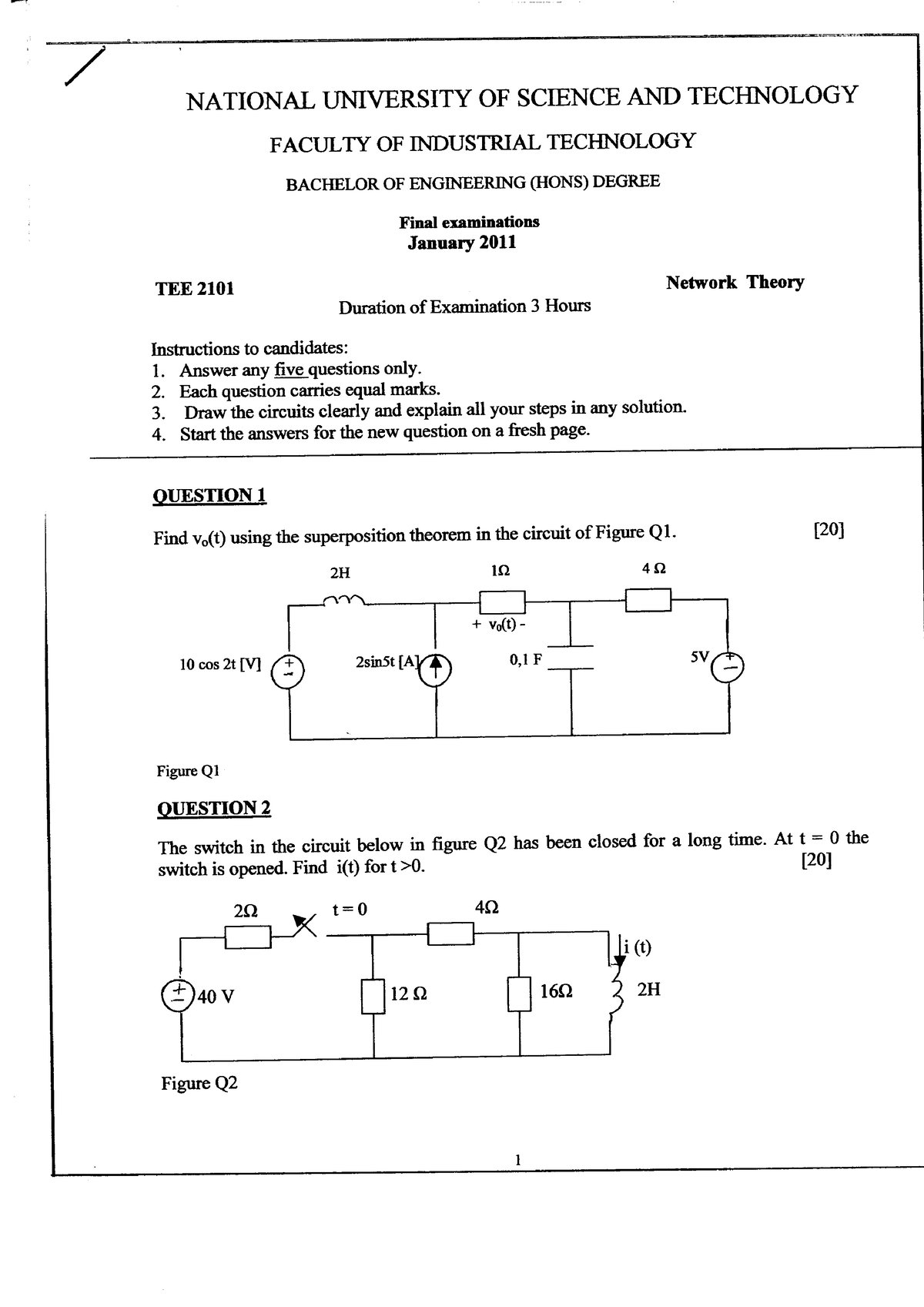 Network Theory - Notes Of Electrical Engineering - NATIONAL UNIVERSITY ...