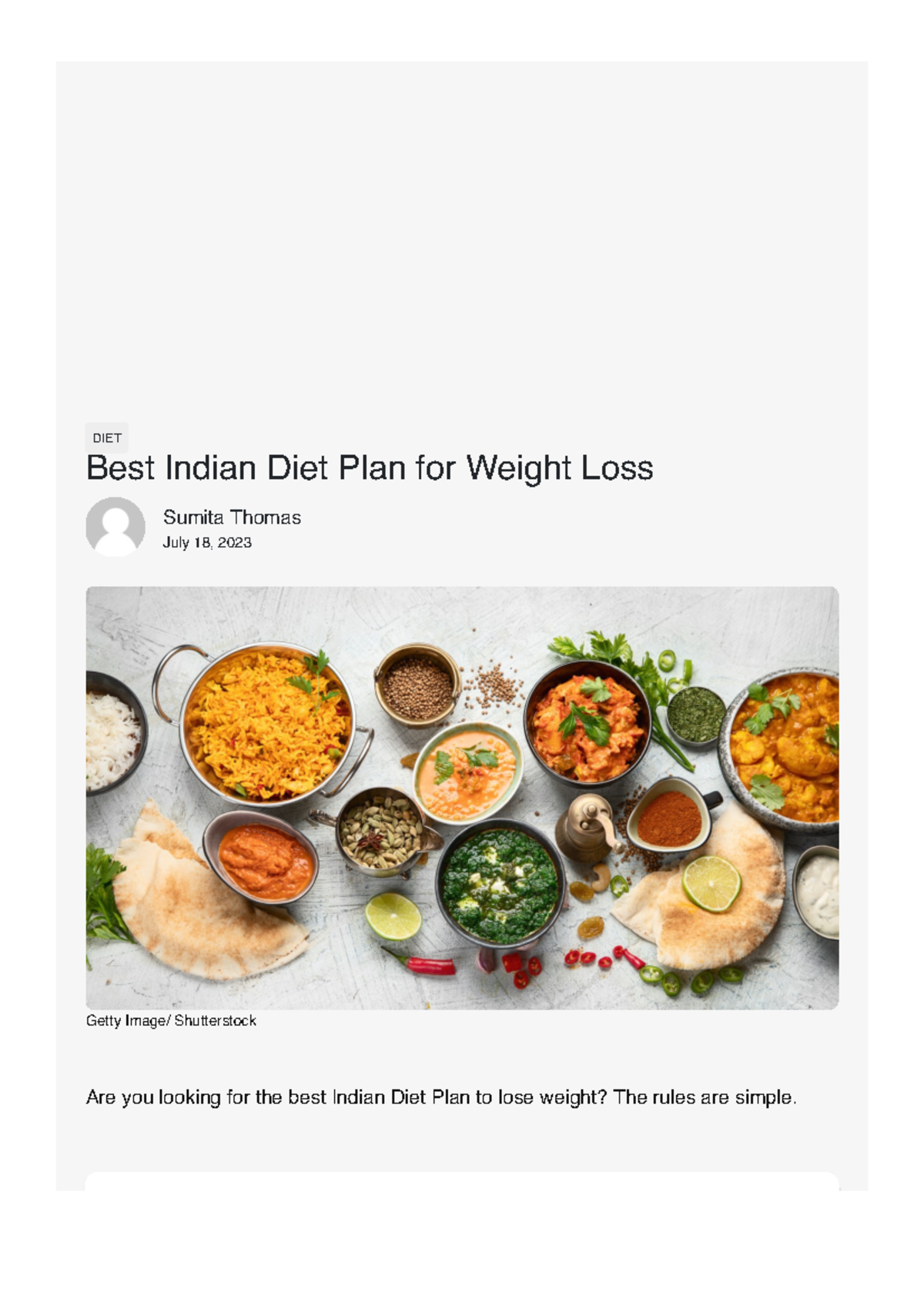Best Indian Diet Plan For Weight Loss - Healthify Me - DIET Best Indian ...
