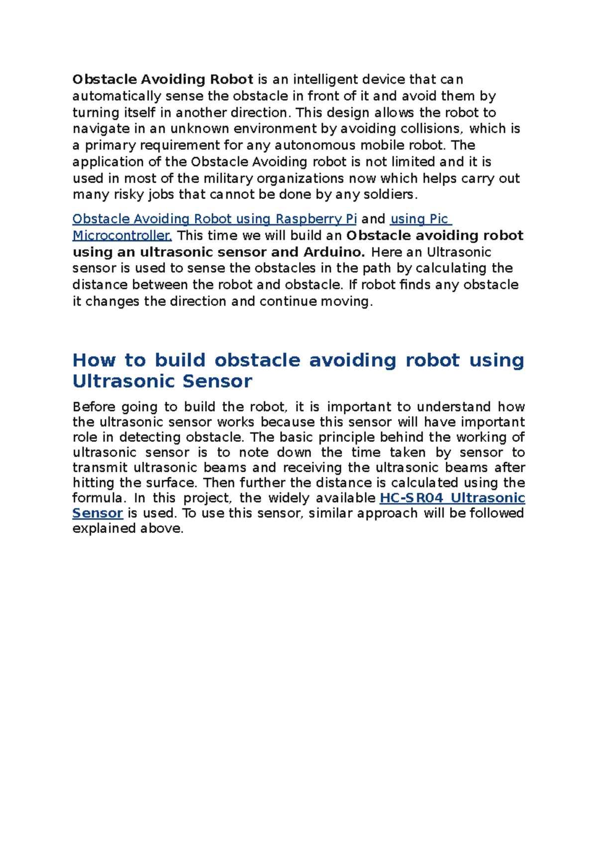 Obstacle Avoiding Robot - This design allows the robot to navigate in ...