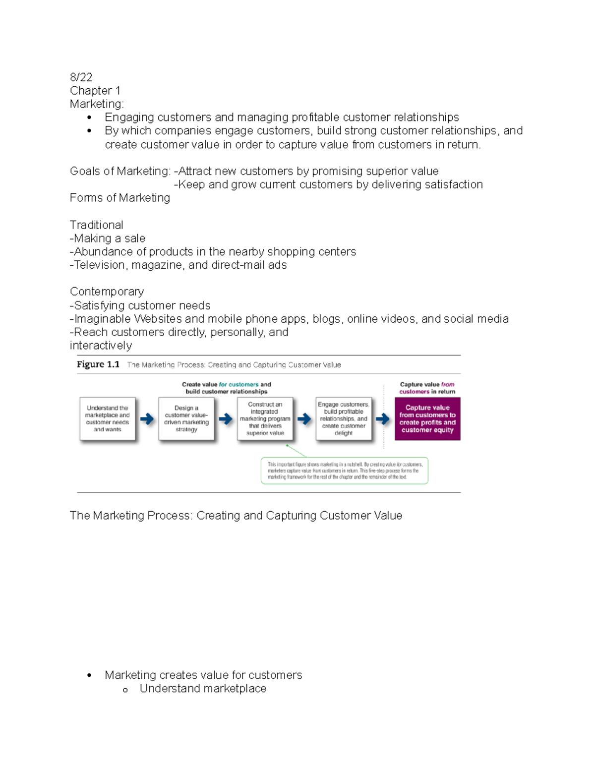 MKTG 301 Test 1 Review - Lecture Notes Lectures 1-5 - 8/ Chapter 1 ...