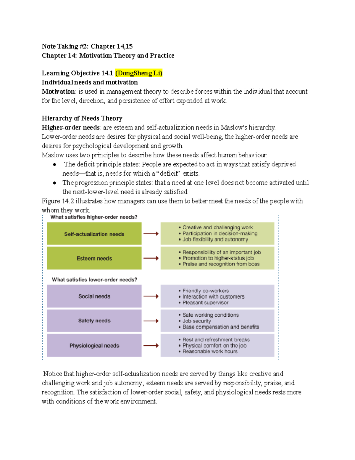 Chapter 14 & 15 ADM 1100 INTRODUCTION TO BUSINESS MANAGEMENT - Note ...