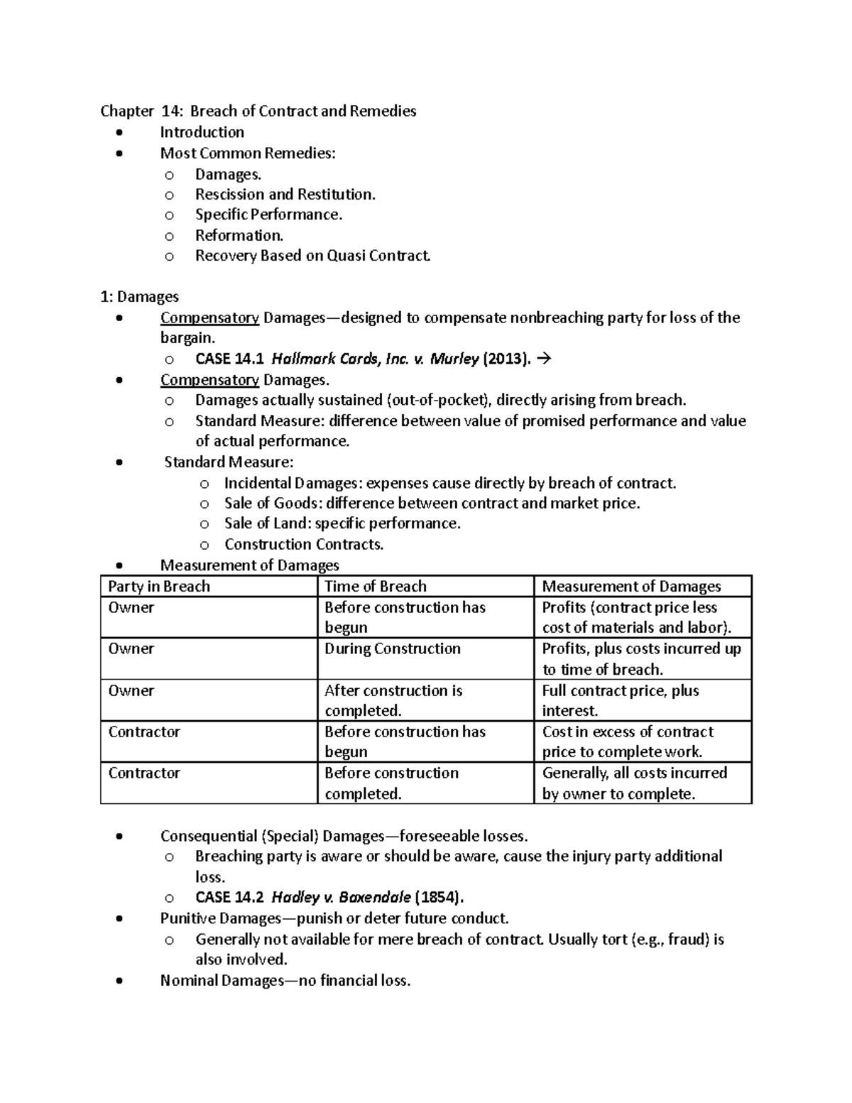 chapter-14-breach-of-contract-and-remedies-chapter-14-breach-of