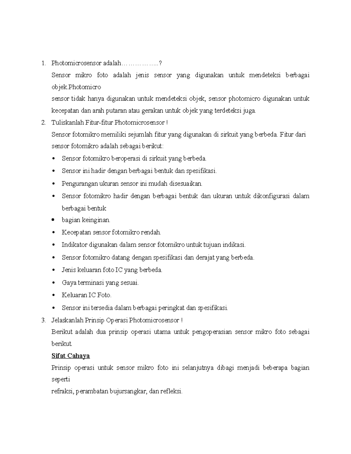 Photomicro sensor Photomicrosensor adalah.................? Sensor