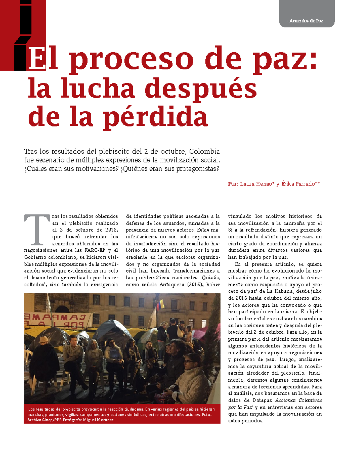 El proceso de paz la lucha despues de la - . Acuerdos de Paz. El ...