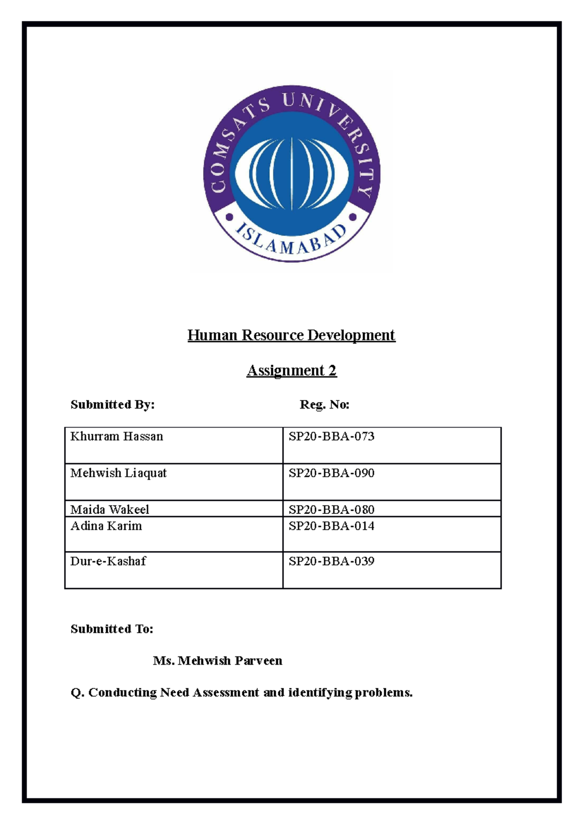 Human Resource Development Assign 2 - Human Resource Development ...