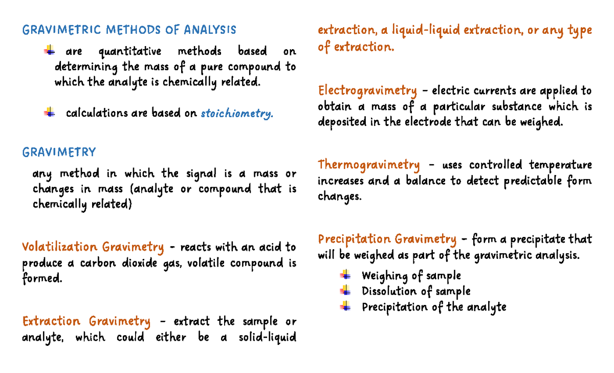 Gravimetry reviewer - GRAVIMETRIC METHODS OF ANALYSIS are quantitative ...