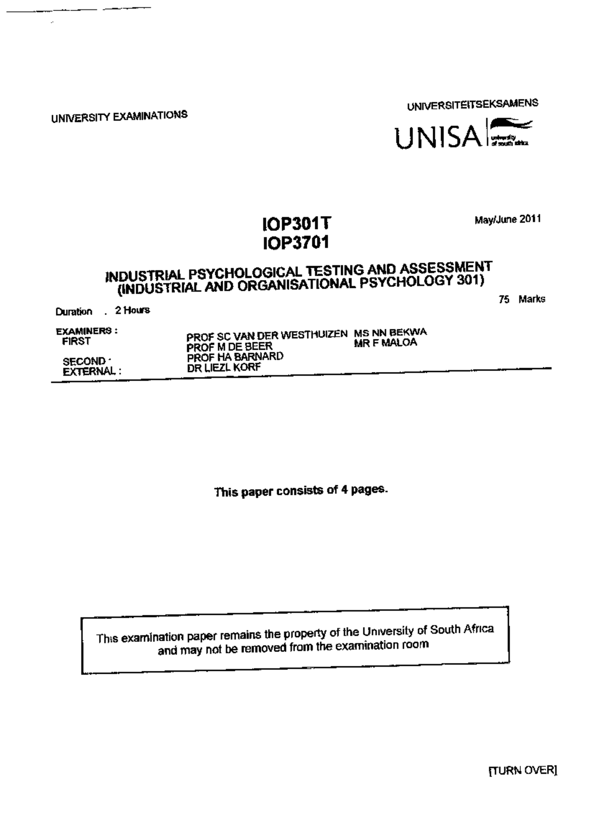 IOP3701 2011 summaries and study notes - IOP3701 - Studocu