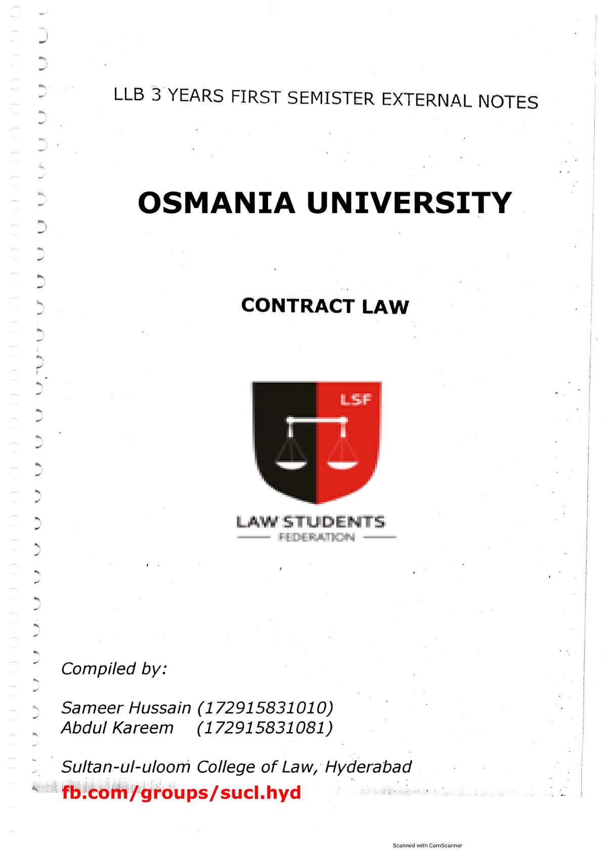 Contract Law - LLB LAW (Honors - Studocu