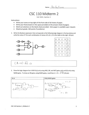 Computer Architecture - CSC110 - Studocu