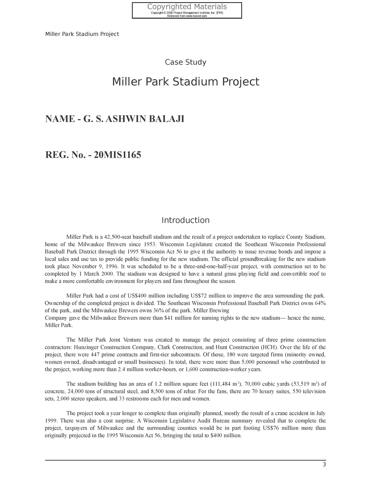 COUNTY STADIUM  Hunzinger Construction