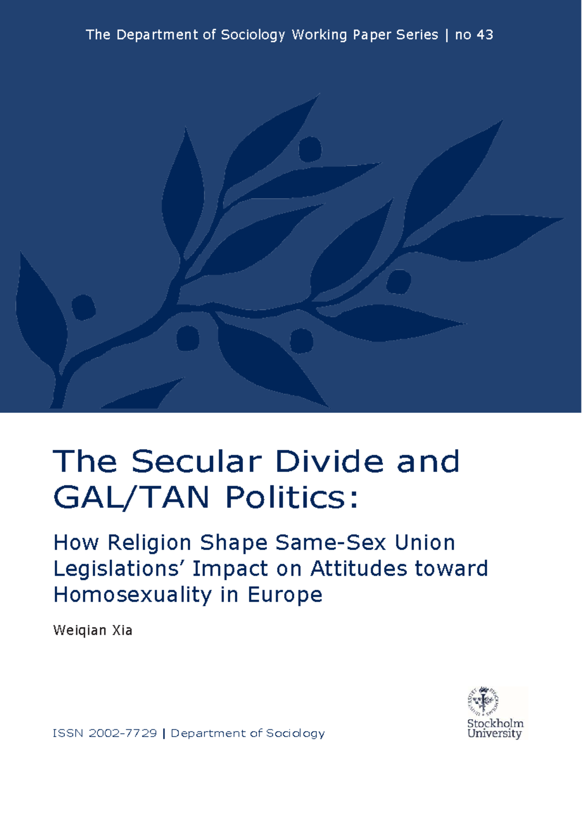 The Secular Divide and GAL TAN Politics - The Secular Divide and GAL ...