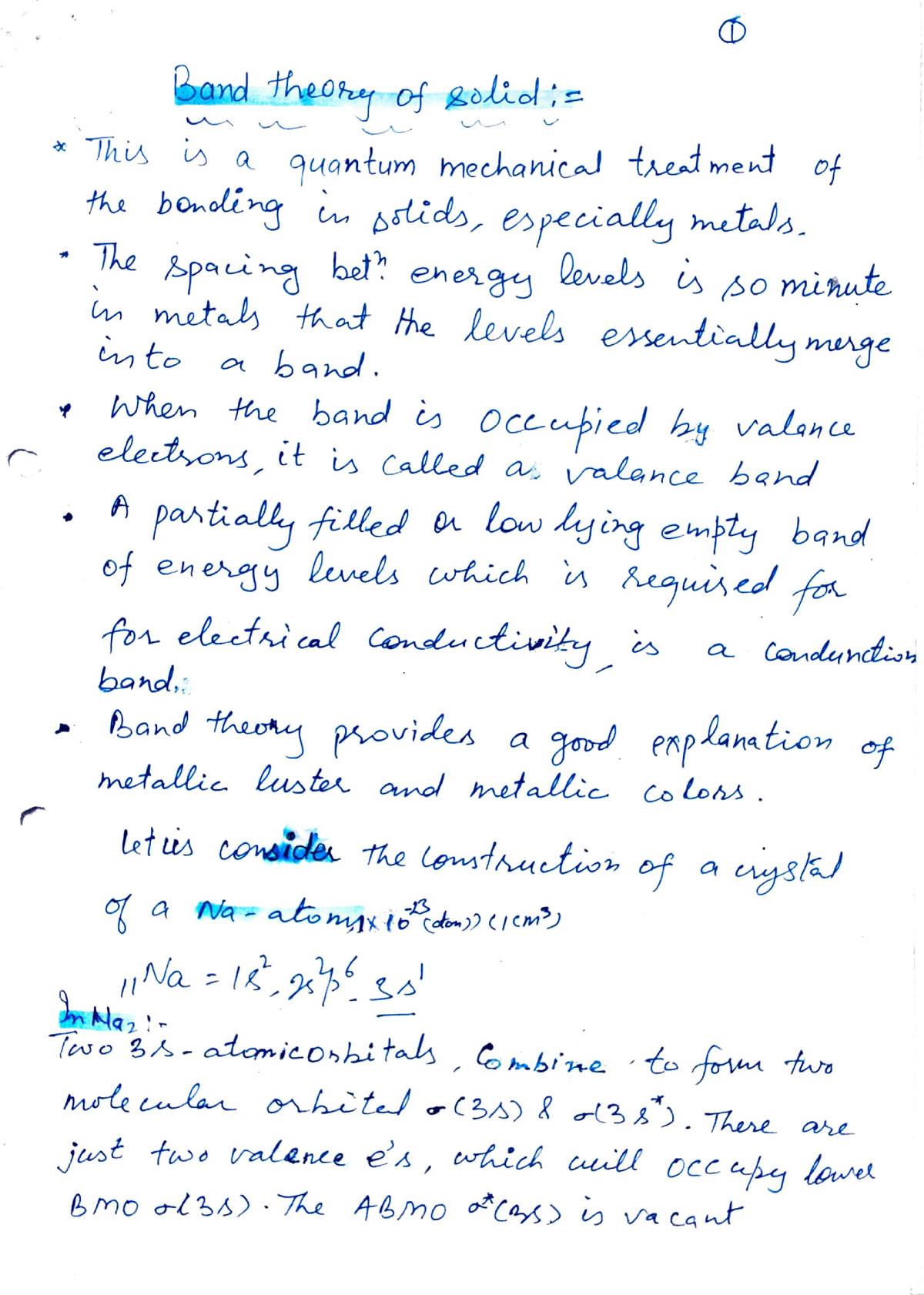 Band Theory - Chemistry Notes - B.tech - AKTU - Studocu