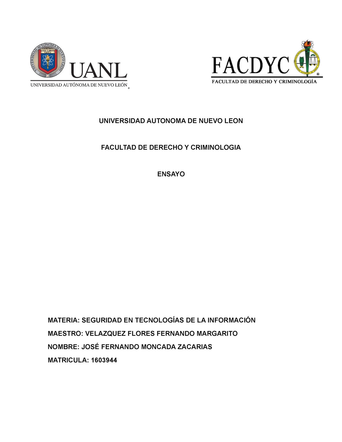 Jfmz Ev1 Asdadas Universidad Autonoma De Nuevo Leon Facultad De Derecho Y Criminologia 9608