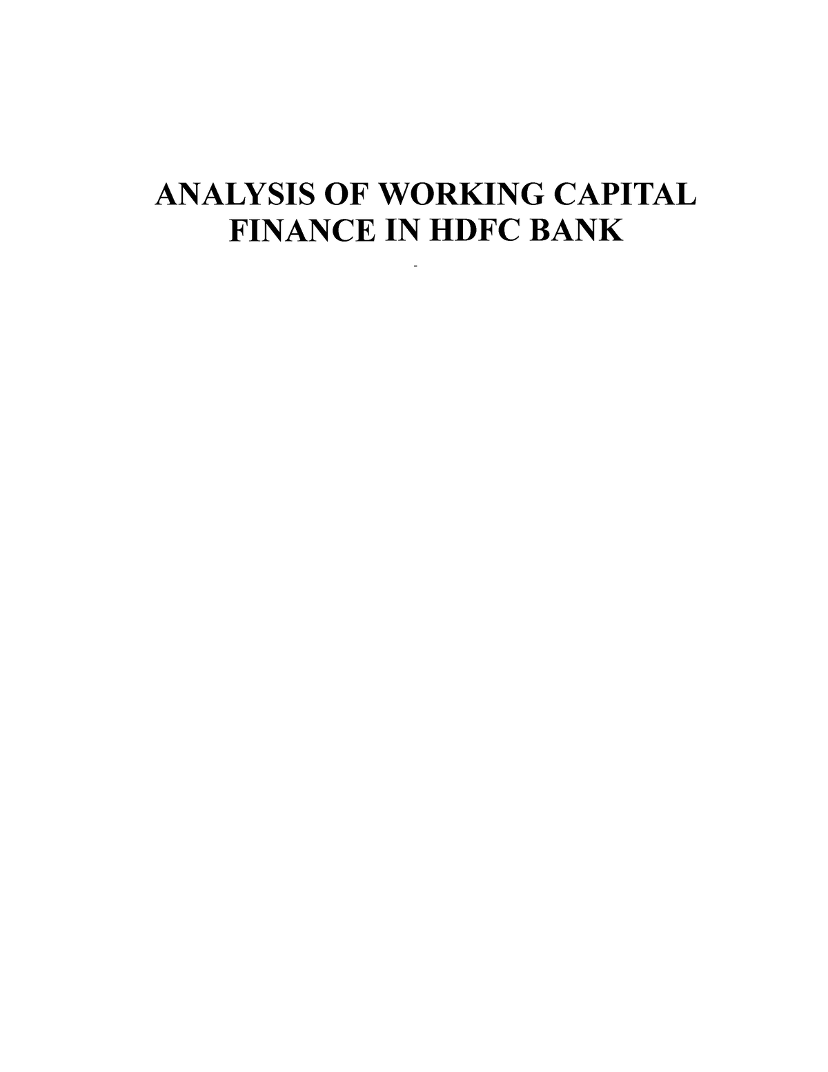 synopsis0114955-analysis-of-working-capital-finance-in-hdfc-bank