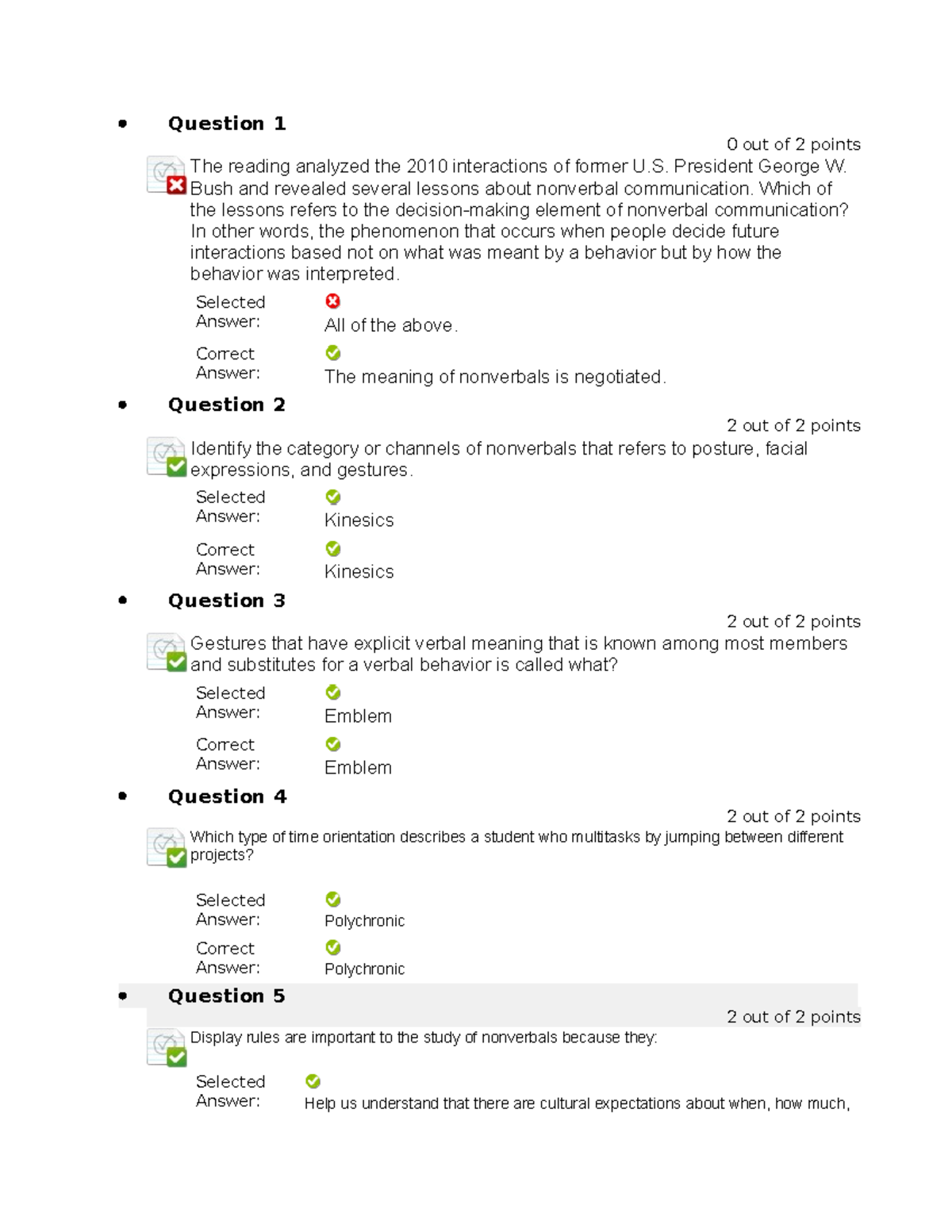 QUIZ 4.1 check for understanding - Question 1 0 out of 2 points The ...