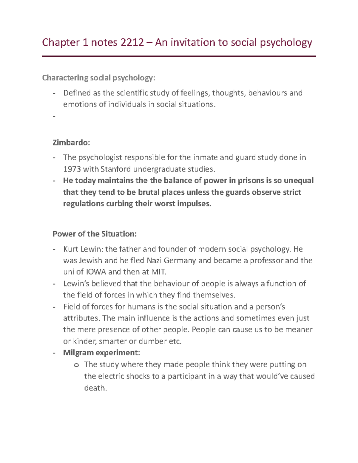 Chapter 1 notes 2212 - Chapter 1 notes 2212 – An invitation to social ...
