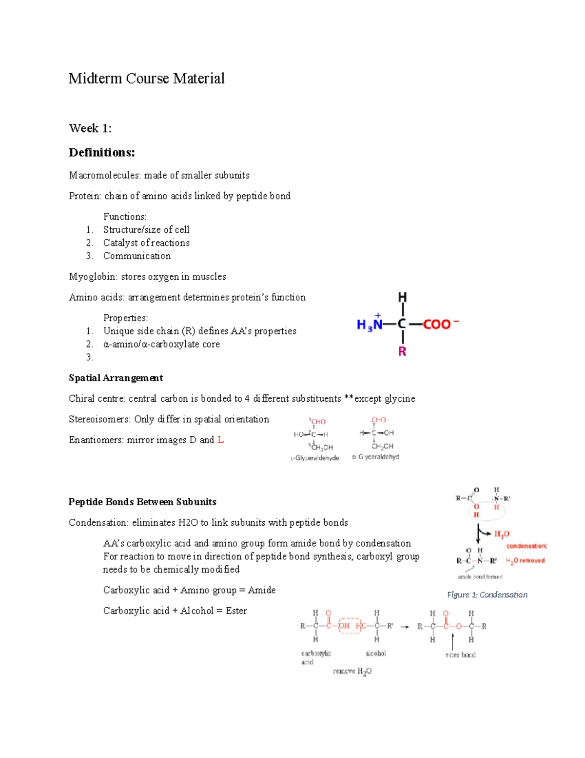 Biochem Midterm Course Material - Midterm Course Material Week 1 ...