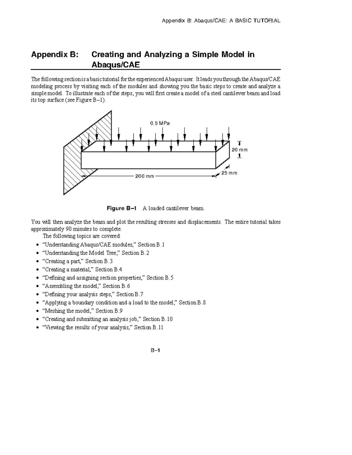 Abaqus Tutorial Cantilever Beam - Appendix B: Creating And Analyzing A ...