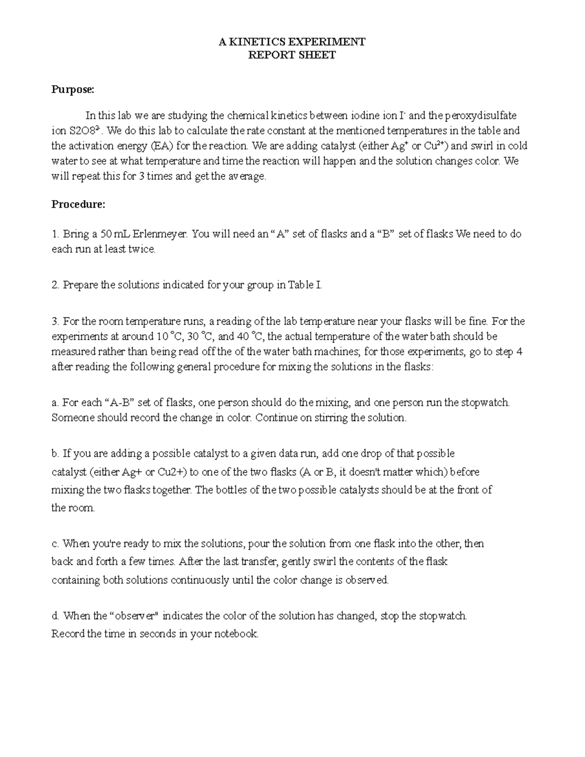 Pre Lab A EXPERIMENT REPORT SHEET Purpose In this