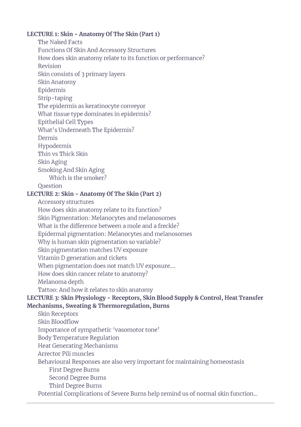 Module Skin Lectures Lecture Skin Anatomy Of The Skin Part The Naked