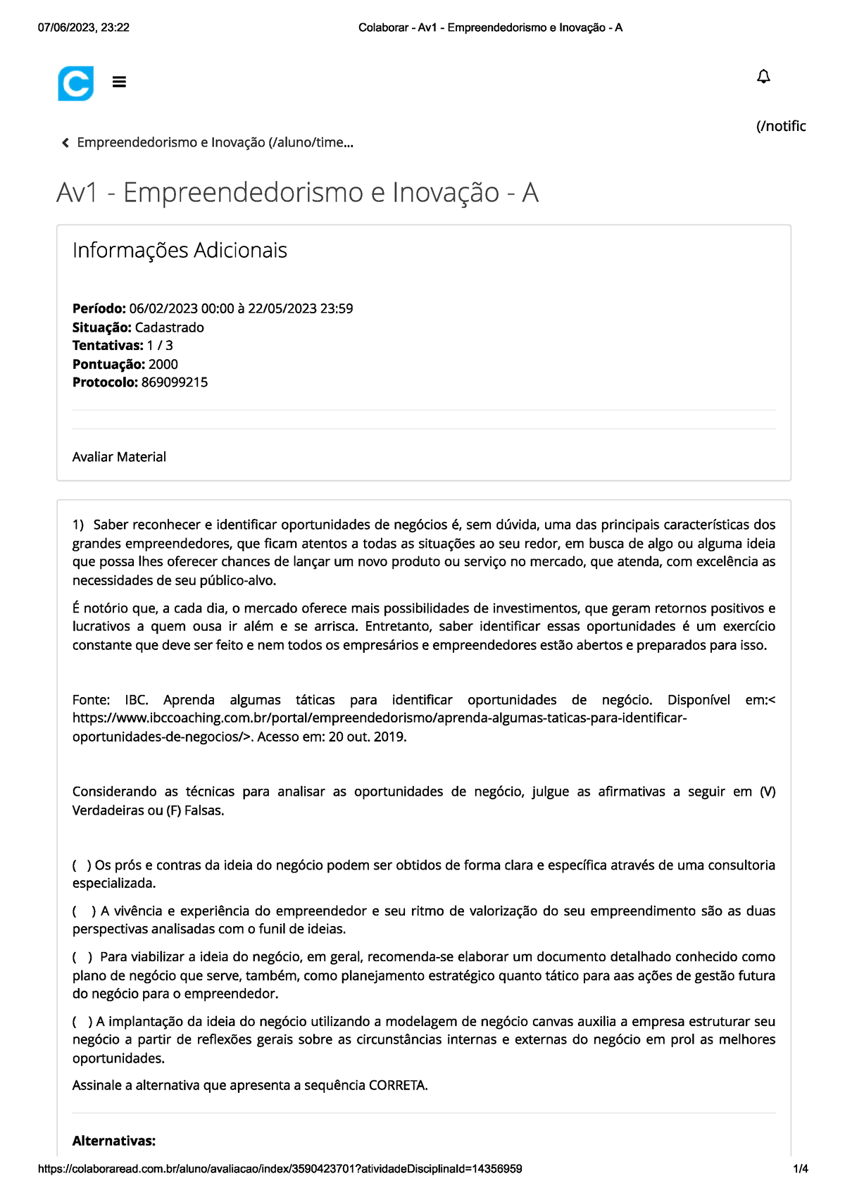 Av1 - Empreendedorismo E Inovação - A - Administração - 1º Semestre ...