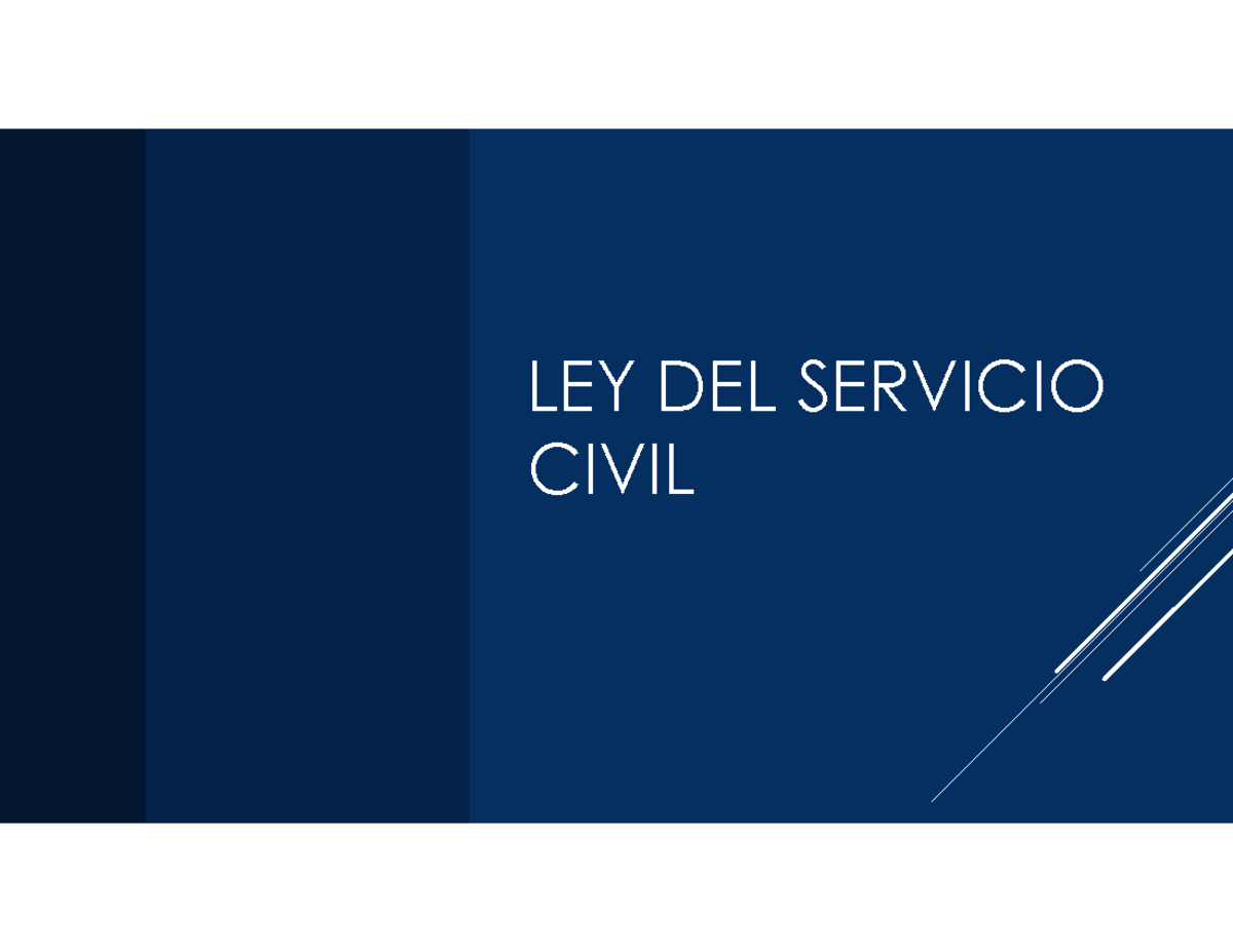 LEY DEL Servicio Civil - Ley - LEY DEL SERVICIO CIVIL OBJETO DE LA LEY ...