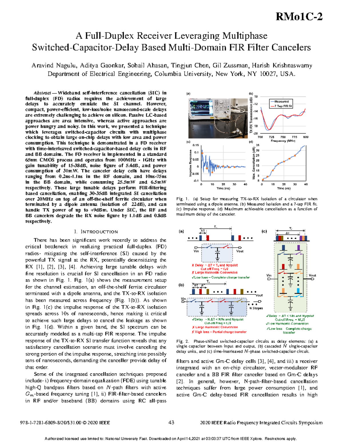 RF Integrated Circuits Papers Part21 - A Full-Duplex Receiver ...
