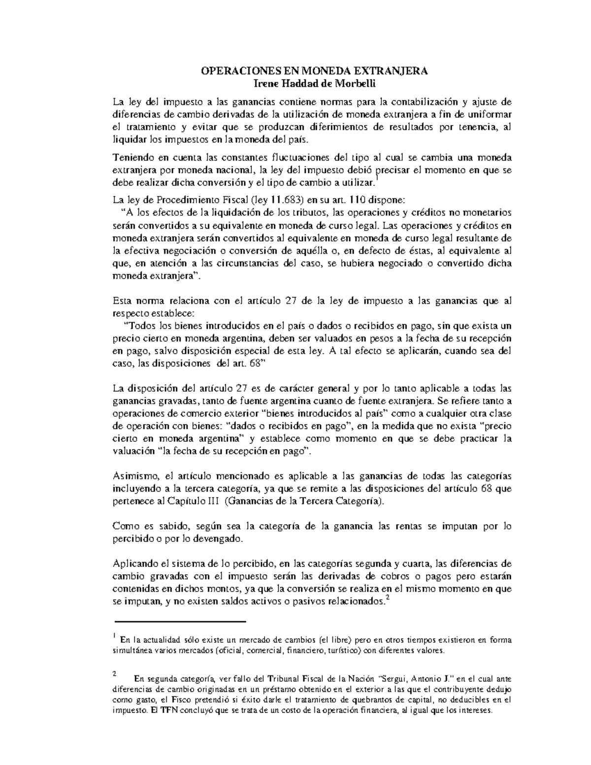 Diferencias de cambio irene haddad OPERACIONES EN MONEDA EXTRANJERA