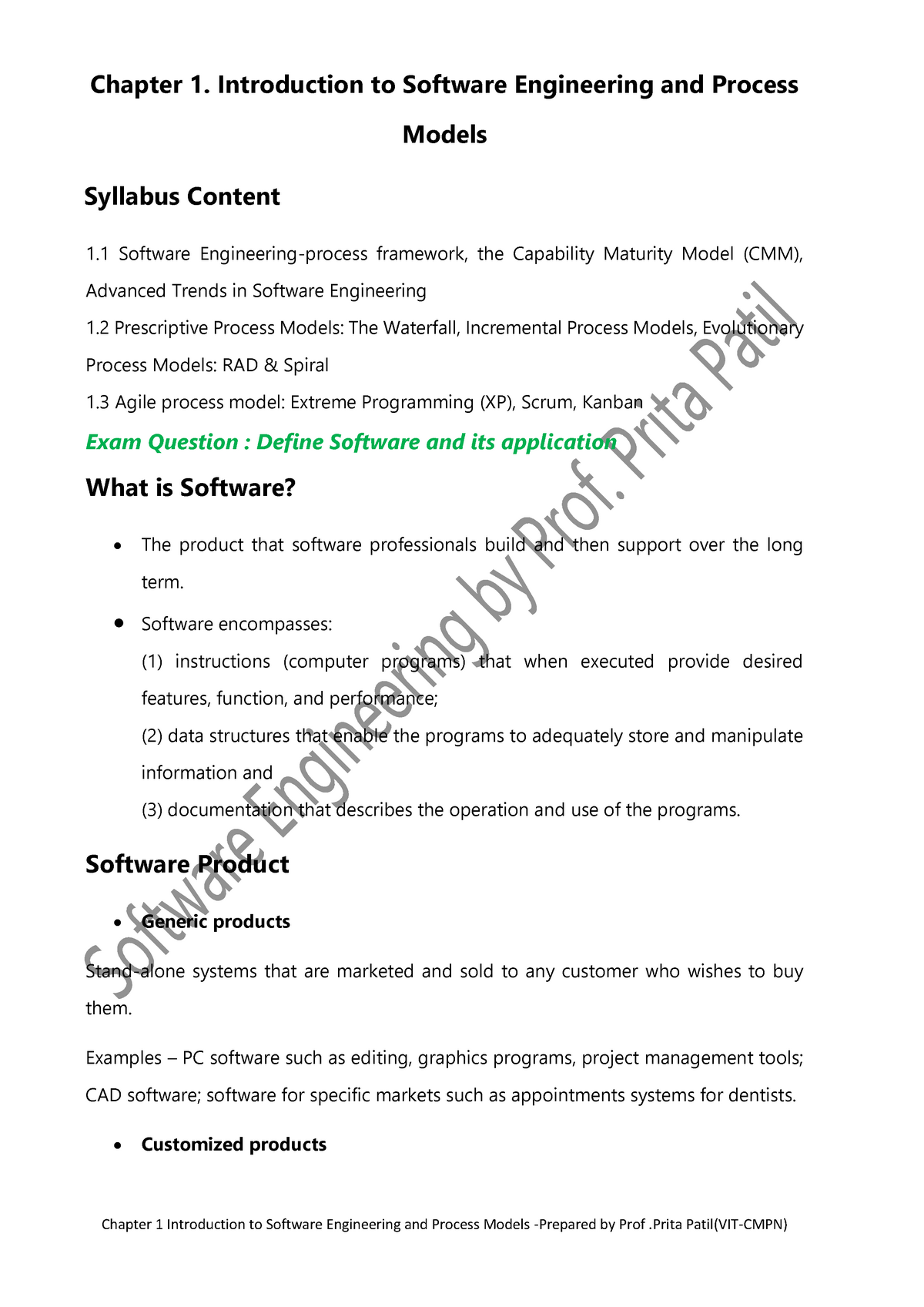 Chapter 1 Introduction To Software Engineering And Process Models - IT ...