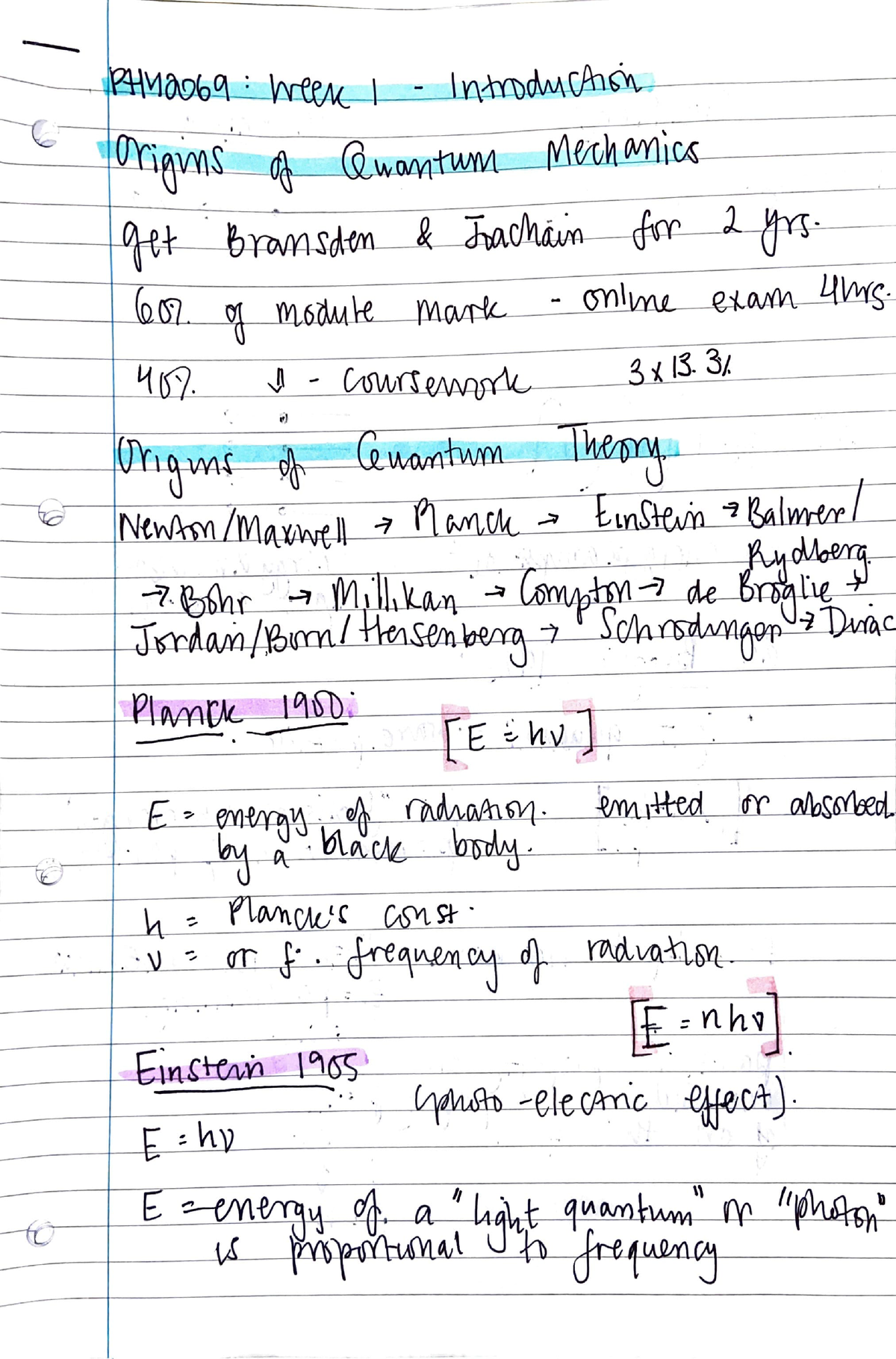 Quantum Physics Lecture Notes - . Q._ ~- ~ - ... W J -~¥7i