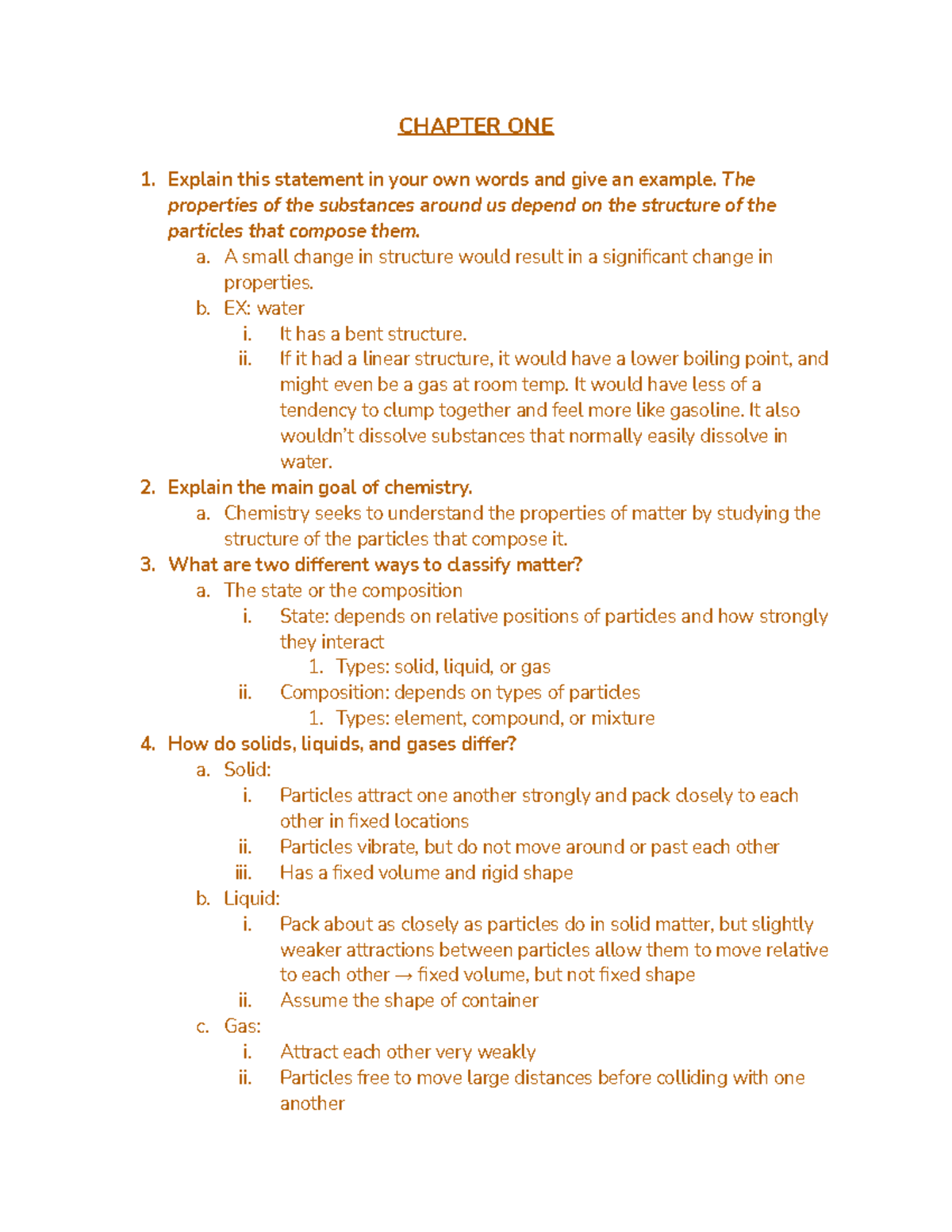 Textbook Chapter 1 Notes - CHEM1601 - Vandy - Studocu