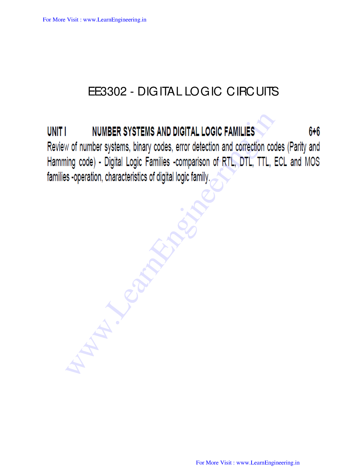 Dlc Notes 2 - LearnEngineering EE3302 - DIGITAL LOGIC CIRCUITS Prepared ...