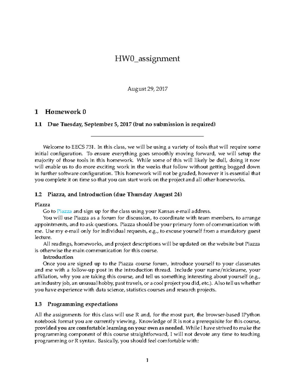 data science homework