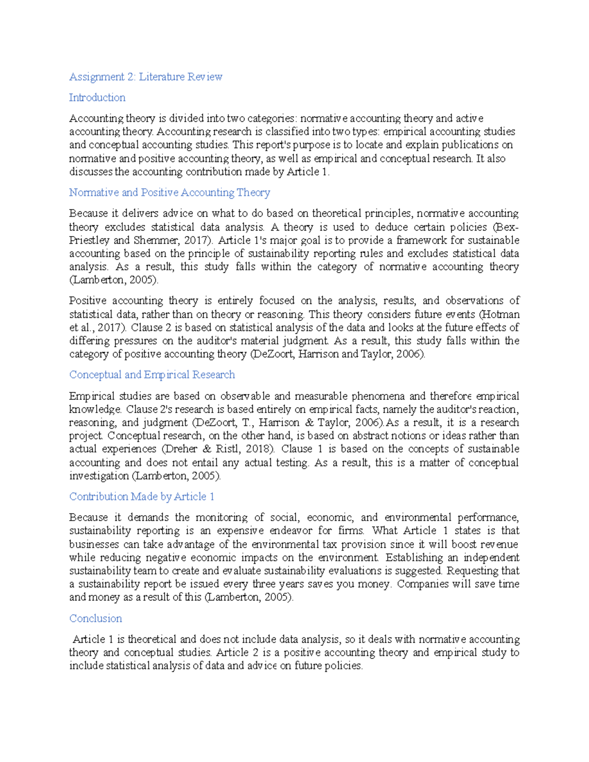 Assignment 2: Literature Review - Assignment 2: Literature Review ...