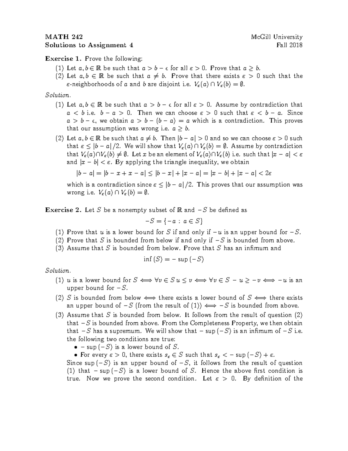 F18 Math242Assignment 4Solutions - MATH 242 Solutions to Assignment 4 ...