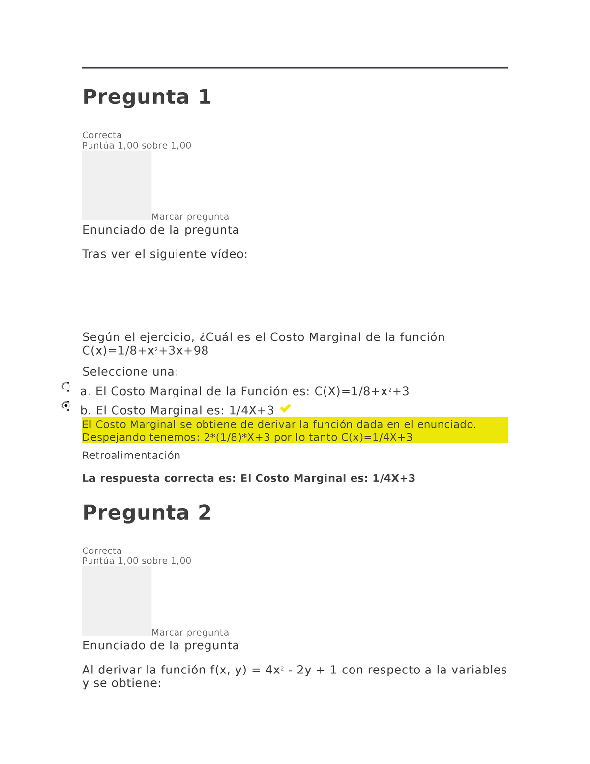 Examen Unidad Tres Calculo Diferencial Studocu