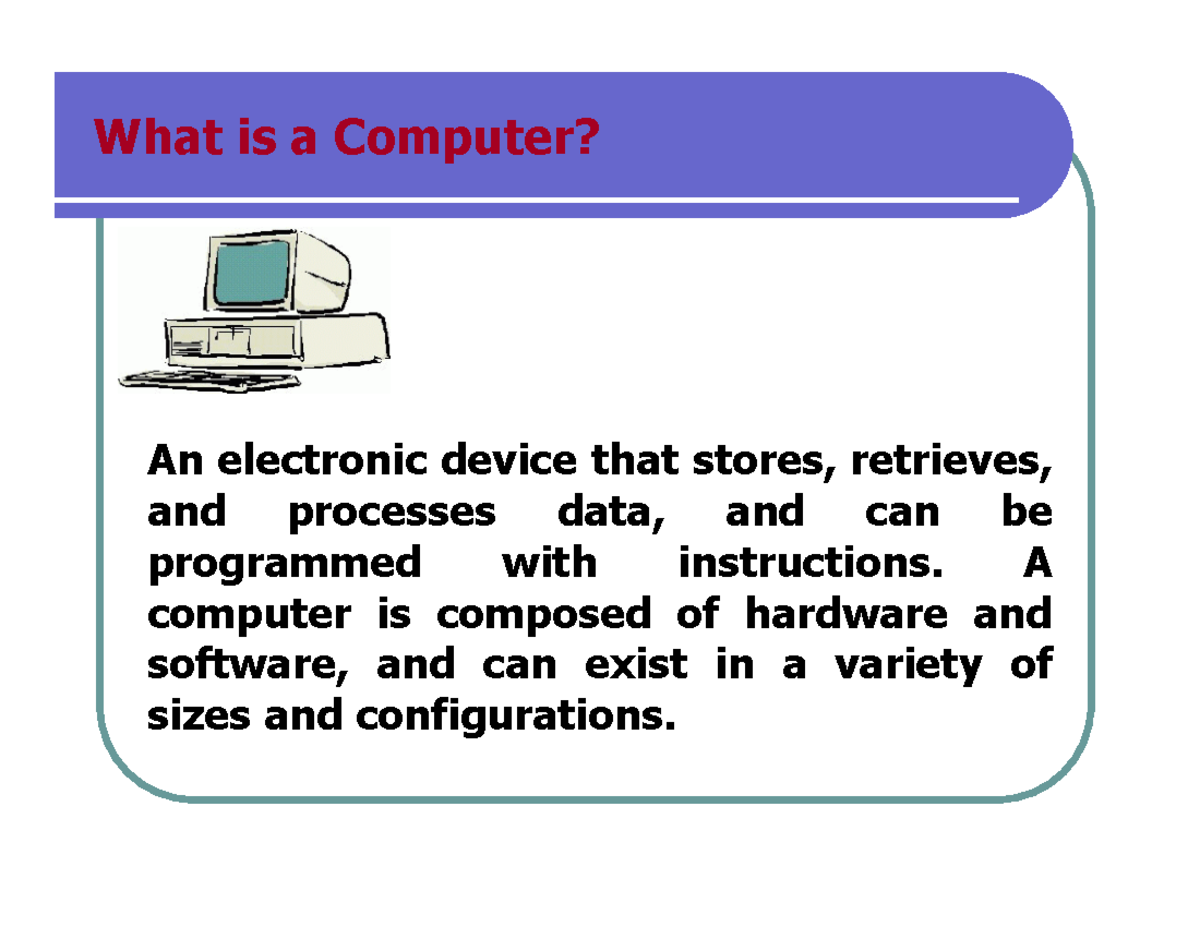 Computer-Basics-computer basics 2 - What is a Computer? An electronic ...