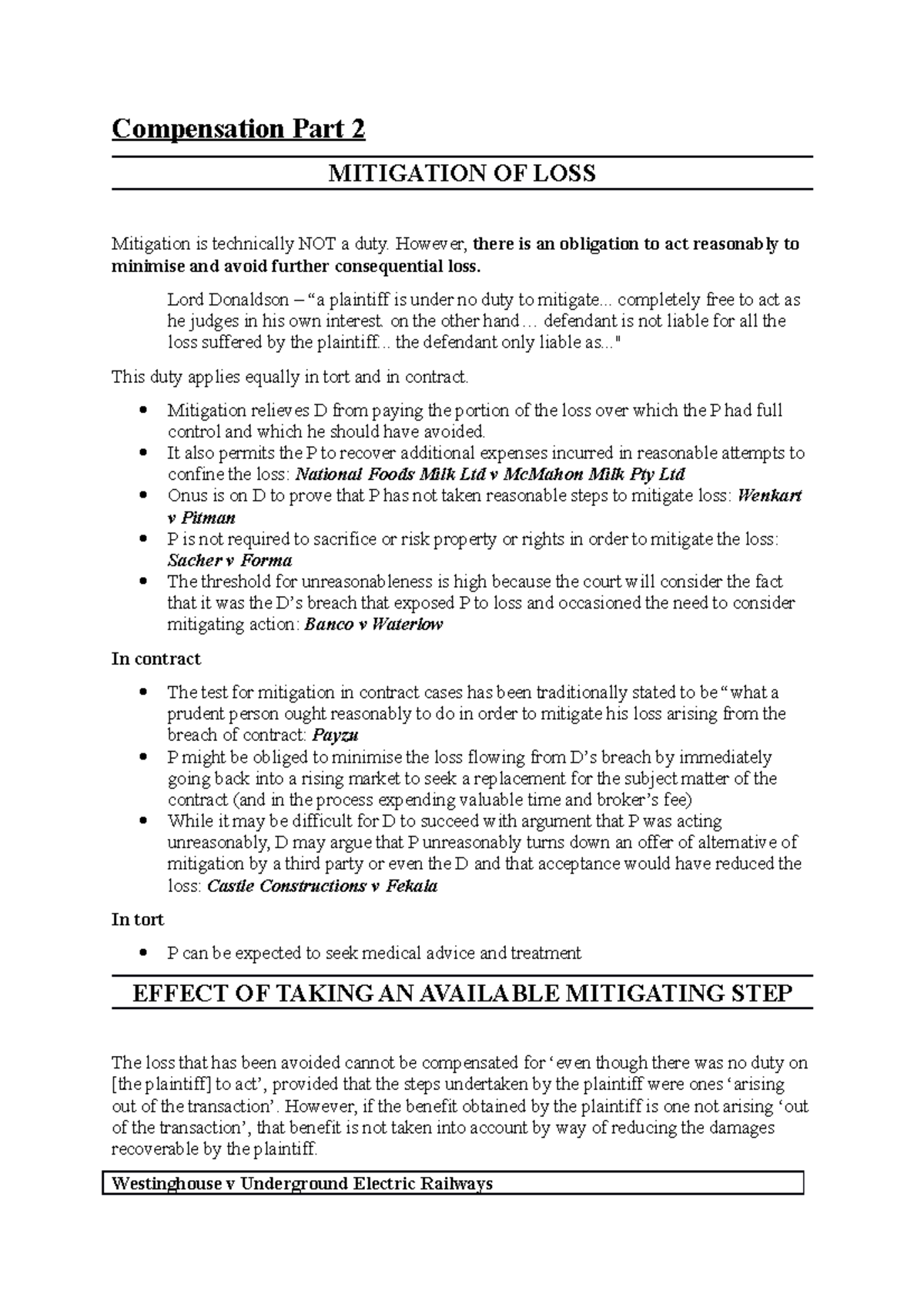 Compensation Part 2 - Summary Remedies - Compensation Part OF is ...