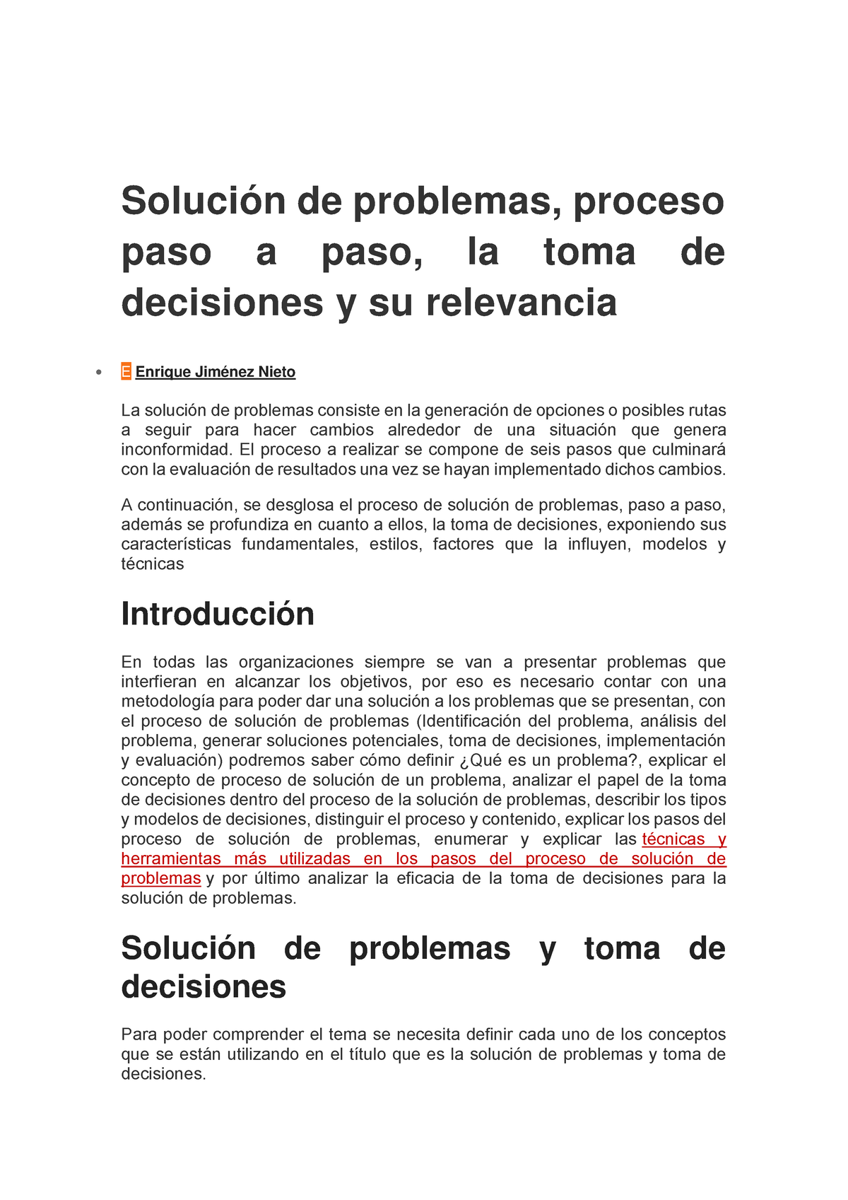 Solucion De Problemas Y Toma De Decisiones - Solución De Problemas ...